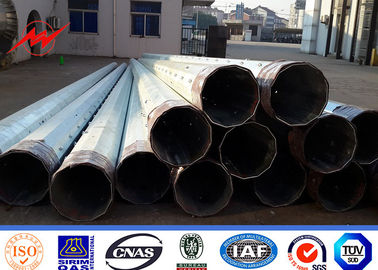 Cina 1.1 Safety 17m Height Electrical Power Pole 4.5mm Thickness Galvanised Steel Poles pemasok