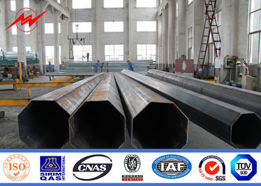Cina Round 4mm Steel Plate Thickness Galvanized Steel Pole 15m Height Straight Two Sections pemasok