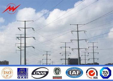Cina 110KV Double Circuit Electrical Power Pole , High Mast Steel Utility Poles pemasok