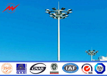 Cina Anticorrosive Round 25M HDG Plaza High Mast Pole with Round Lamp Panel pemasok