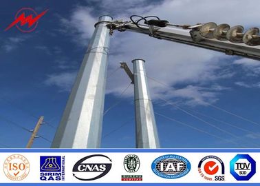 Cina 30ft 66kv small height Steel Utility Pole for Power Transmission Line with double arms pemasok