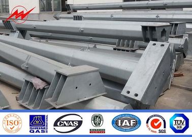 Cina Anti - Ultraviolet 45FT Distribution Galvanized Steel Pole With Cross Arm pemasok