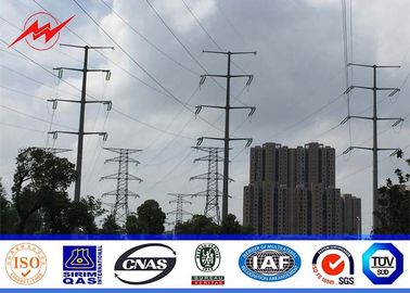 Cina 14m 500 Dan Tapered Steel Utility Pole , Galvanized Steel Poles With Climbing Ladder Protection pemasok