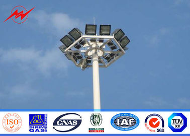 Cina Oil Gas Station 50m Galvanized Three Sections Outdoor Light Pole , ISO9001 pemasok