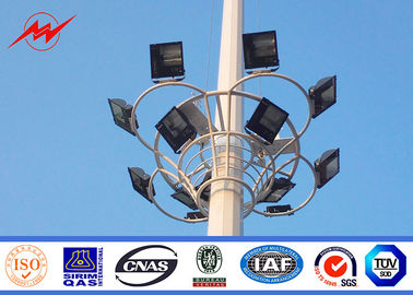 Cina Powder Coating Flanged 20m High Mast Poles , Plaza / Garden Lighting Pole pemasok