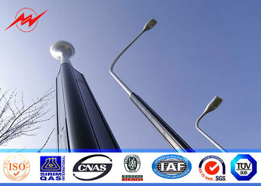 Cina 10m Conical Tapered Parking Lot Light Pole , Square Exterior Light Poles pemasok