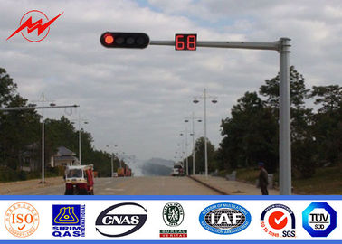 Cina Durable Double Arm / Single Arm Signal Traffic Light Pole LED Stop Lights Pole pemasok