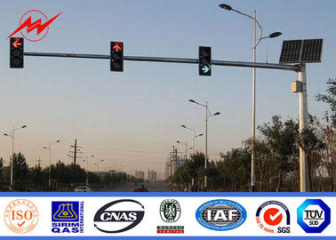 Cina OEM Hot Rolled Steel Powder Coated Traffic Light Pole For Road Lighting pemasok