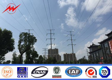 Cina 6mm Polygonal 60FT Electrical Utility Poles With Cross Arm Corrosion Resistance pemasok