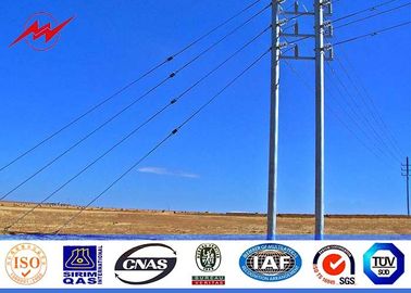 Cina 12m 800Dan Galvanised Steel Poles Transmission Line Poles With Stepped Bolt pemasok