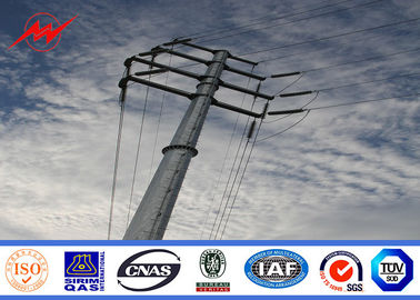 Cina 3mm Thickness Overhead Line Steel Power Poles 35FT Transmission Line Poles pemasok