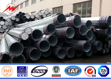 Cina Outdoor ISO 14M Steel Transmission Pole Bitumen With Two Cross Arm pemasok