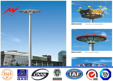 Cina 30m 3 Sections HDG High Mast Pole With 15*2000w For Airport Lighting pemasok