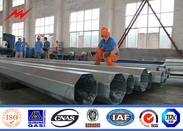 Cina 11.8M 500 Kgf 8 Sides Galvanized Steel Pole Bitumen Surface 4mm Thickness pemasok