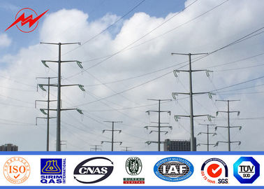 Cina 9 - 17m Hot Dip Galvanized Electrical Power Pole With Arms ISO 9001 Certificate pemasok