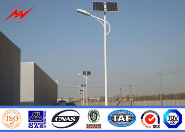 Cina Q235 Hot Dip Galvanized Street Light Poles 12m With Cross Arm 1.8 Safety Factor pemasok