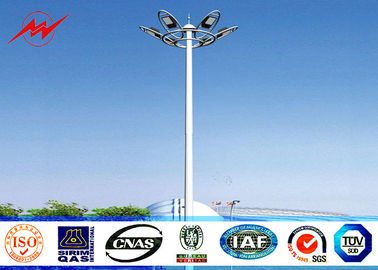Cina 45m Galvanized High Mast Tower 100w - 5000w For Airport / Seaport , Single Or Double Arm pemasok