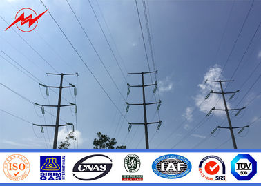 Cina 10m-20m Galvanised Steel Power Poles / Electric Transmission Line Poles Round Shape pemasok
