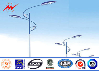 Cina Solar Power System Street Light Poles With Single Arm 9m Height 1.8 Safety Factor pemasok