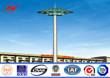 Cina GR50 Steel 12 Sides Stadium Light High Mast Tower 10nos 200W HPS Lights Dengan Rode Sytem Maintanence pemasok