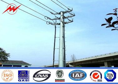 Cina Galvanized 11m 33kv Transmission Line Pole Dengan Anti-Angin Kapasitas 36.9m/s Untuk Overhead Project pemasok