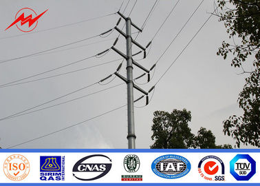 Cina 66kv Listrik Transmisi Power Pole Line Tower / Baja Lurus Pole Untuk Jalur Transmisi Overhead pemasok