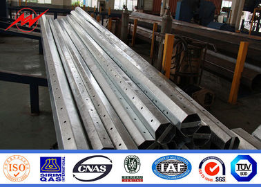 Cina 11kv Conical Electric Hot Dip Galvanized Steel Utility Poles 2.5mm sampai 10mm Tebal pemasok