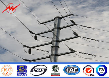 Cina 11kv ke 69kv Galvanized Utility Power Poles Untuk Proyek Saluran Transmisi Listrik Overhead dengan Bitumen pemasok