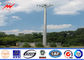 Conical 90ft Galvanized Mono Pole Tower , Mobile Communication Tower Three Sections pemasok