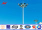 Golden Color 15m Welding High Mast Lighting Poles For Airport / School / Villas pemasok