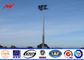 Oil Gas Station 50m Galvanized Three Sections Outdoor Light Pole , ISO9001 pemasok