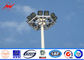 Oil Gas Station 50m Galvanized Three Sections Outdoor Light Pole , ISO9001 pemasok