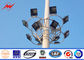 Powder Coating Flanged 20m High Mast Poles , Plaza / Garden Lighting Pole pemasok