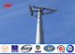 55m ISO Standard Monopole Telecom Tower With Cable Accessories pemasok