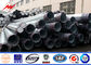 Outdoor ISO 14M Steel Transmission Pole Bitumen With Two Cross Arm pemasok