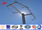 Round HDG 10m 5KN Steel Electrical Utility Poles For Overhead Transmission Line pemasok
