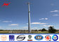 90 Ft Three Sections Galvanized Mono Pole Tower Round With Galvanized Stepped Bolt pemasok
