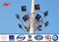 40M 60 nos LED Lights Galvanized High Mast Stadium Light Tower Dengan Putaran Lantern Carriage pemasok