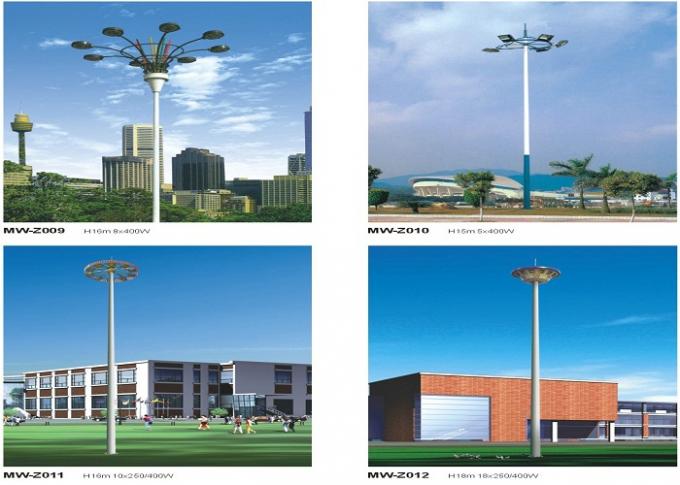 Soccer field 30 meter galvanized High Mast Pole with lifting system 3