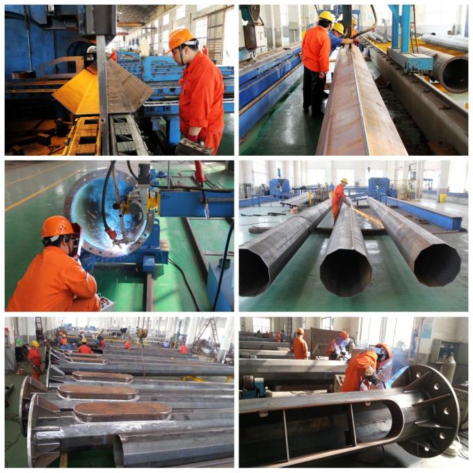 Tiang Daya Listrik Grade 65 Steel 60 Ft Tinggi Untuk Jalur Transmisi 138 Kv 1