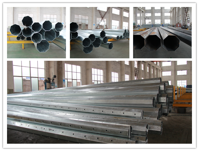 Powder coating 69kv Q345 Steel Utility Pole for electrical power line 1