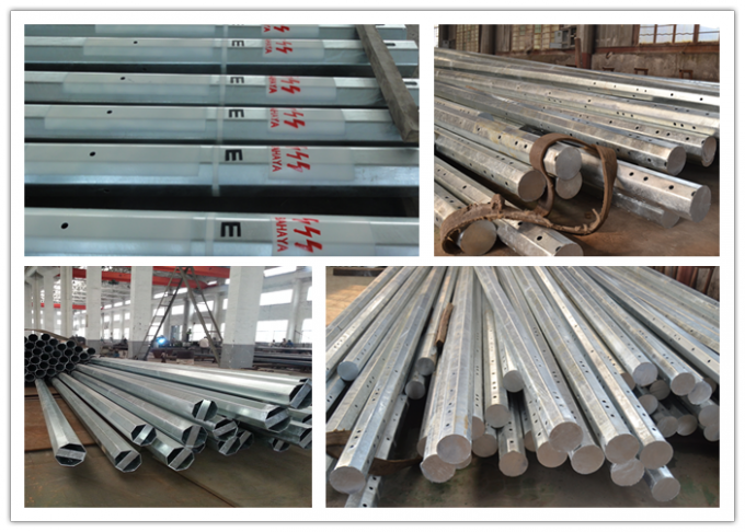 24m Galvanized Steel Transmission Poles With Electrical Power Step Bolts Accessories 1