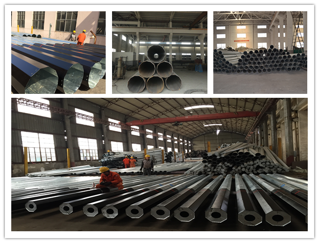 Conical Tapered Galvanized Steel Pole For 69 Kv Electrical Line 1