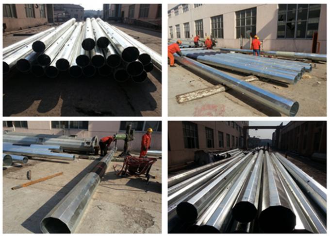 65kv 20M Galvanized Electrical Steel Power Pole / Metal Power Poles 1