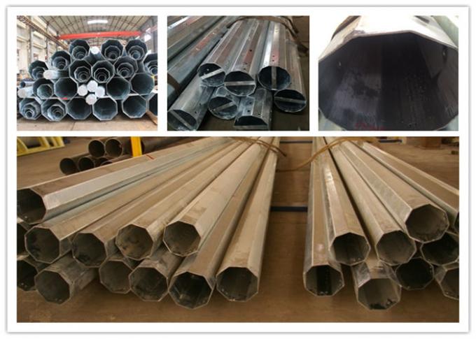Hot Dip Galvanized Steel Tubular Pole For Distribution Line Project 0