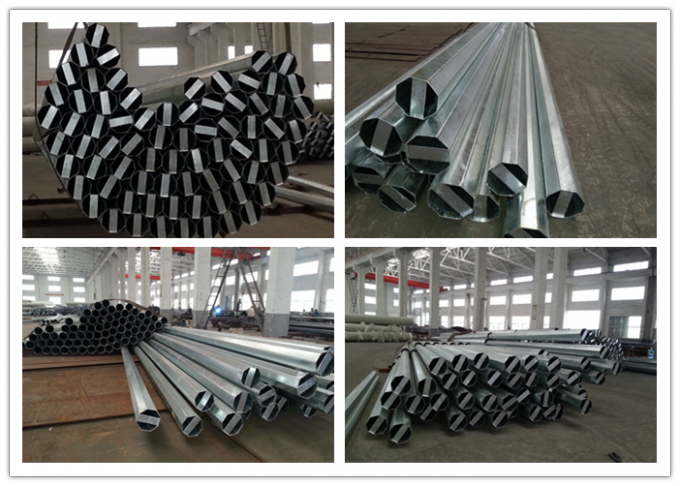 15m Hot Dip Galvanized Steel Tubular Listrik Power Pole Dengan Bahan ASTM A123 0