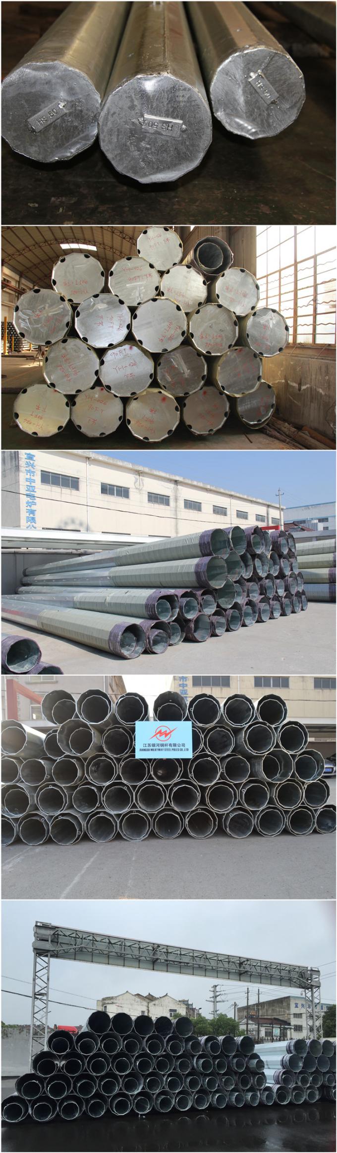AWS D1.1 Galvanized Steel Pole Tapered Metal Telephone Transmission Pole 1
