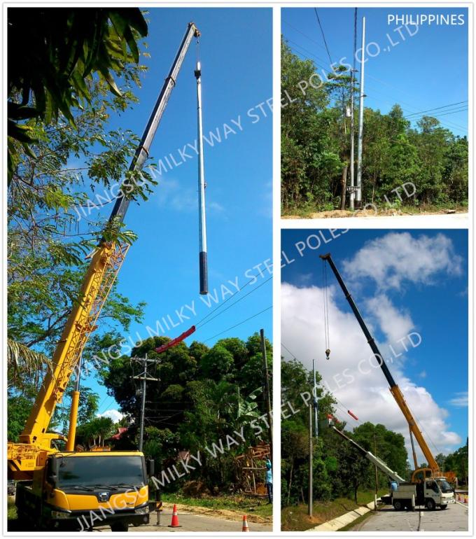 45FT NEA Electric Steel Pole 2 bagian 500kg Filipina Tradisional 3