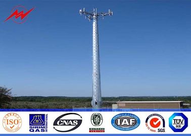 Cina Steel 100ft Mono Pole Mobile Cell Phone Tower / Tapered / Flanged Steel Poles pemasok