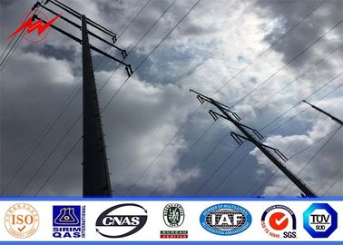 Cina 12sides 8M 2.5KN Steel Utility Pole for transmission power line with top steel plate pemasok